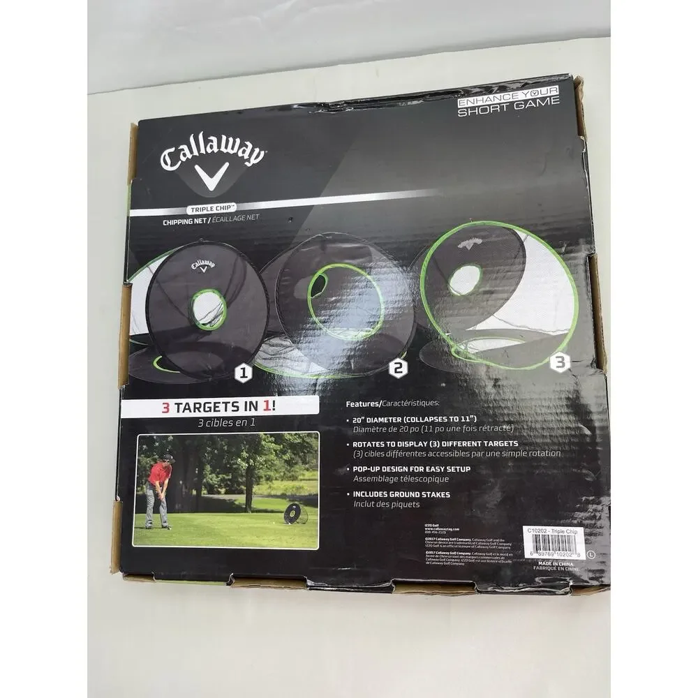 Callaway Triple Chip Golf Chipping Net - 3 Targets in 1 - Pop Up Practice Aid